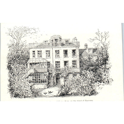 Hauteville House Residence of Victor Hugo Guernsey 1892 Magazine Print AK5-H8