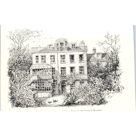 Hauteville House Residence of Victor Hugo Guernsey 1892 Magazine Print AK5-H8