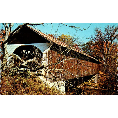 Covered Bridge At Lyme NH Vintage Covered Bridge Postcard PC13