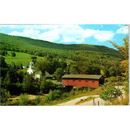 Old Covered Wood Bridge West Arlington VT Vintage Covered Bridge Postcard PD3