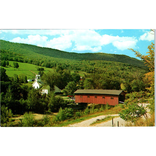 Old Covered Wood Bridge West Arlington VT Vintage Covered Bridge Postcard PD3