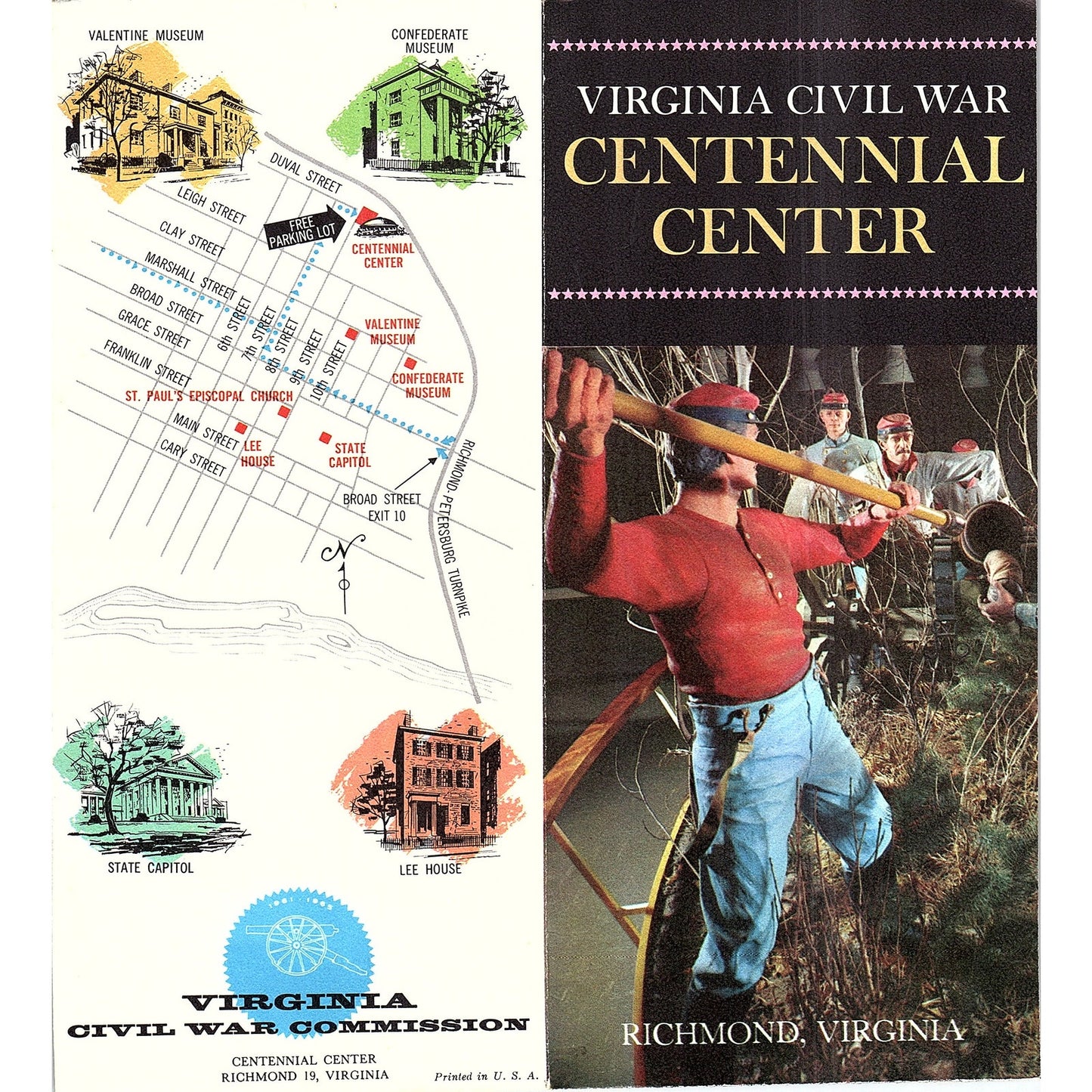 Virginia Civil War Centennial Center Richmond VA Vintage Travel Brochure TH2-TB5