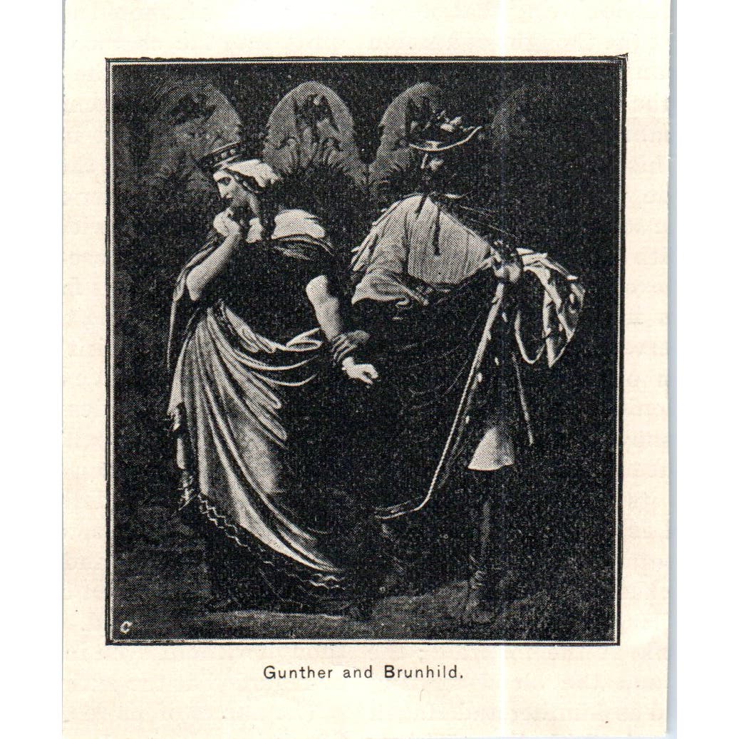 Gunther and Brunhilde c1890 Victorian Print AE8-CH10