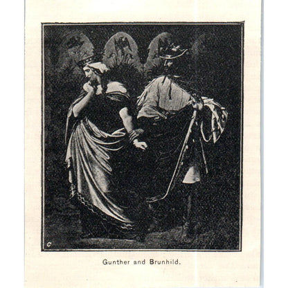 Gunther and Brunhilde c1890 Victorian Print AE8-CH10