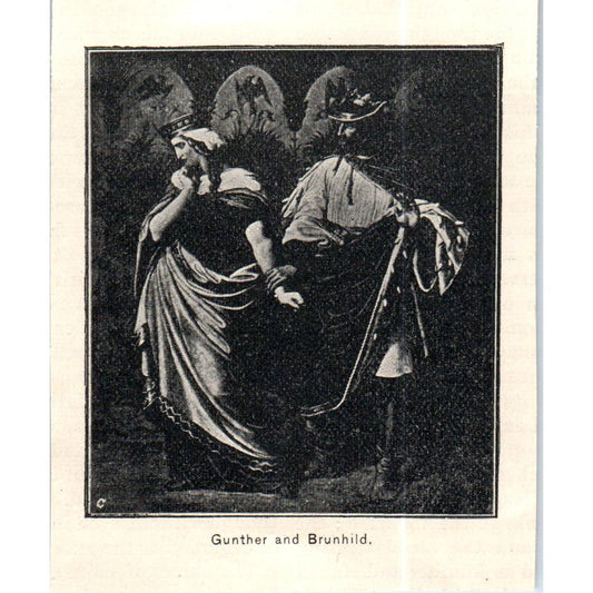 Gunther and Brunhilde c1890 Victorian Print AE8-CH10