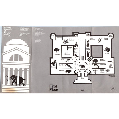 1970s Museum of Natural History Smithsonian Washington DC Map Brochure TF4-BC