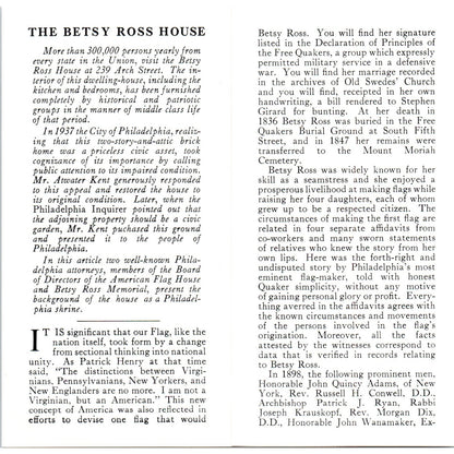 1970s The Betsy Ross House - A National Shrine Travel Brochure TF4-BB