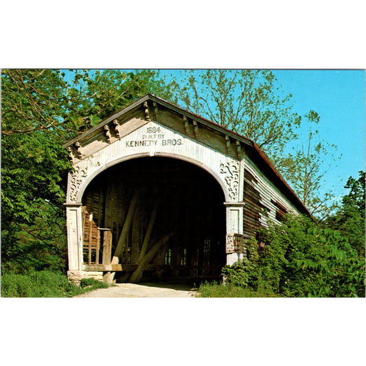 Longwood Bridge Williams Creek Fayette County Covered Bridge Postcard PB10