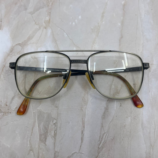 Retro Men’s Alexander Julian Colours Antique Pewter Aviator Eyeglasses TD7-G6-11