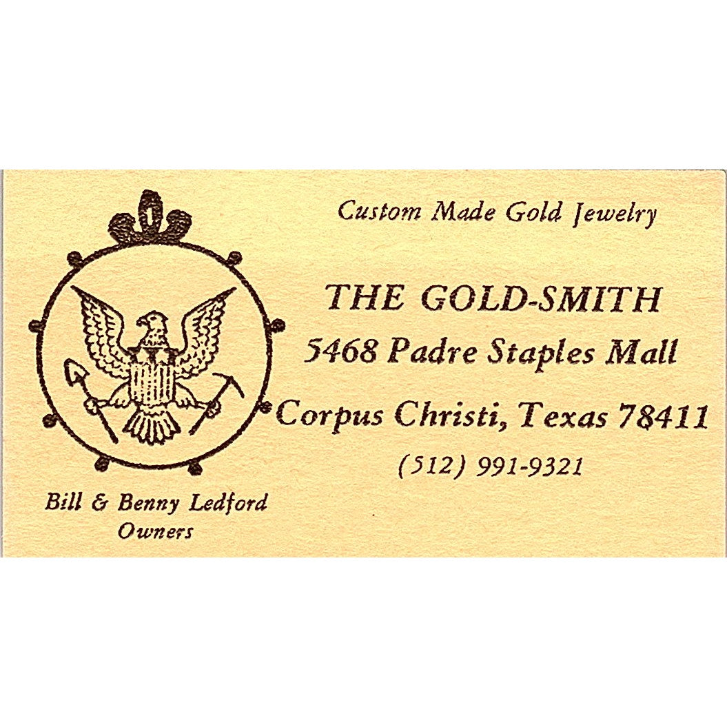 The Gold-Smith Bill & benny Ledford Corpus Christi Texas, Business Card SB4-B2