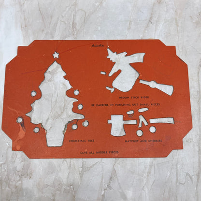Built-Rite Stencils - Christmas Tree Witch and Broom Hatchet and Cherries TI8-S5