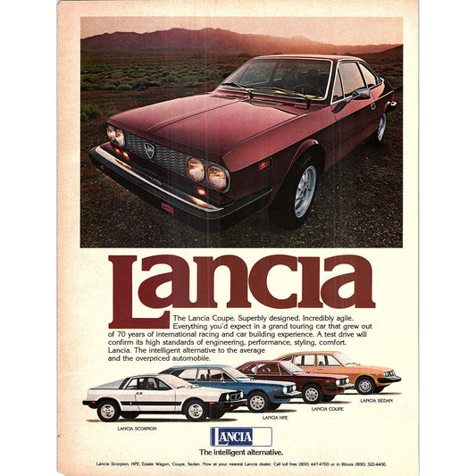 Lancia Coupe Scorpion HPE Sedan Auto Car 1977 Ad AF3-5