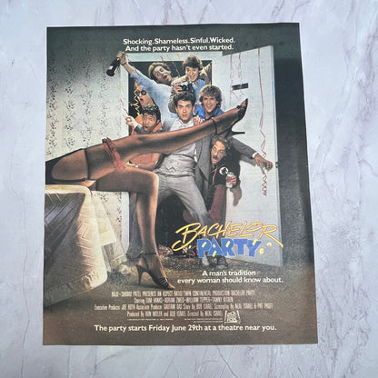 Bachelor Party Tom Hanks 20th Century Fox 1984 Ad V14-7