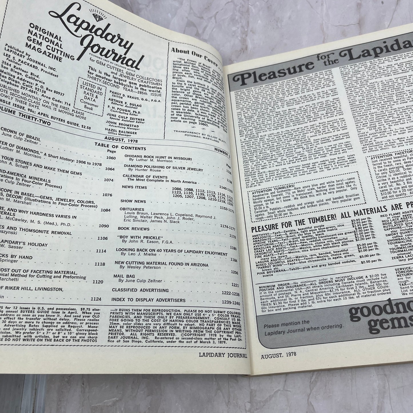 Crown of Brazil - Lapidary Journal Magazine - Aug 1978 M23