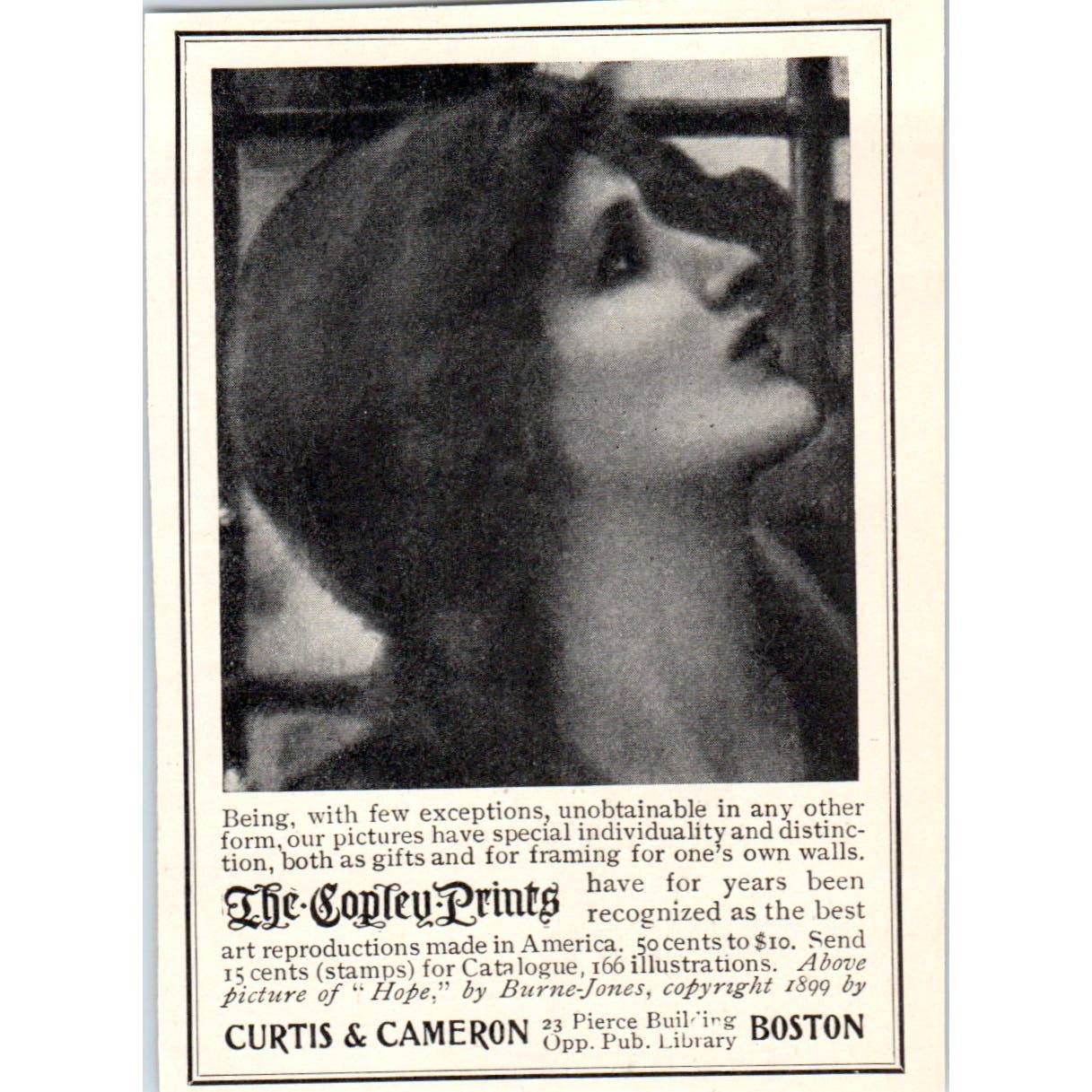 The Copley Prints Curtis & Cameron Boston c1905 Victorian Ad AE9-MA5