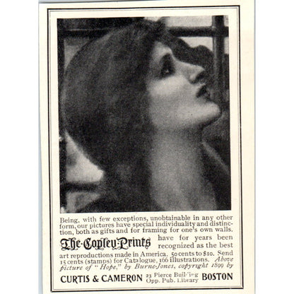 The Copley Prints Curtis & Cameron Boston c1905 Victorian Ad AE9-MA5