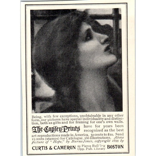 The Copley Prints Curtis & Cameron Boston c1905 Victorian Ad AE9-MA5