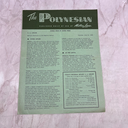1956 Jul 31 - The Polynesian Hawaii Travel Newsletter Matson Lines TJ5-E1