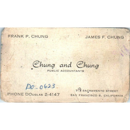 Frank P. & James F. Chung & Chung CPA San Francisco Chinese Business Card SD8-B9
