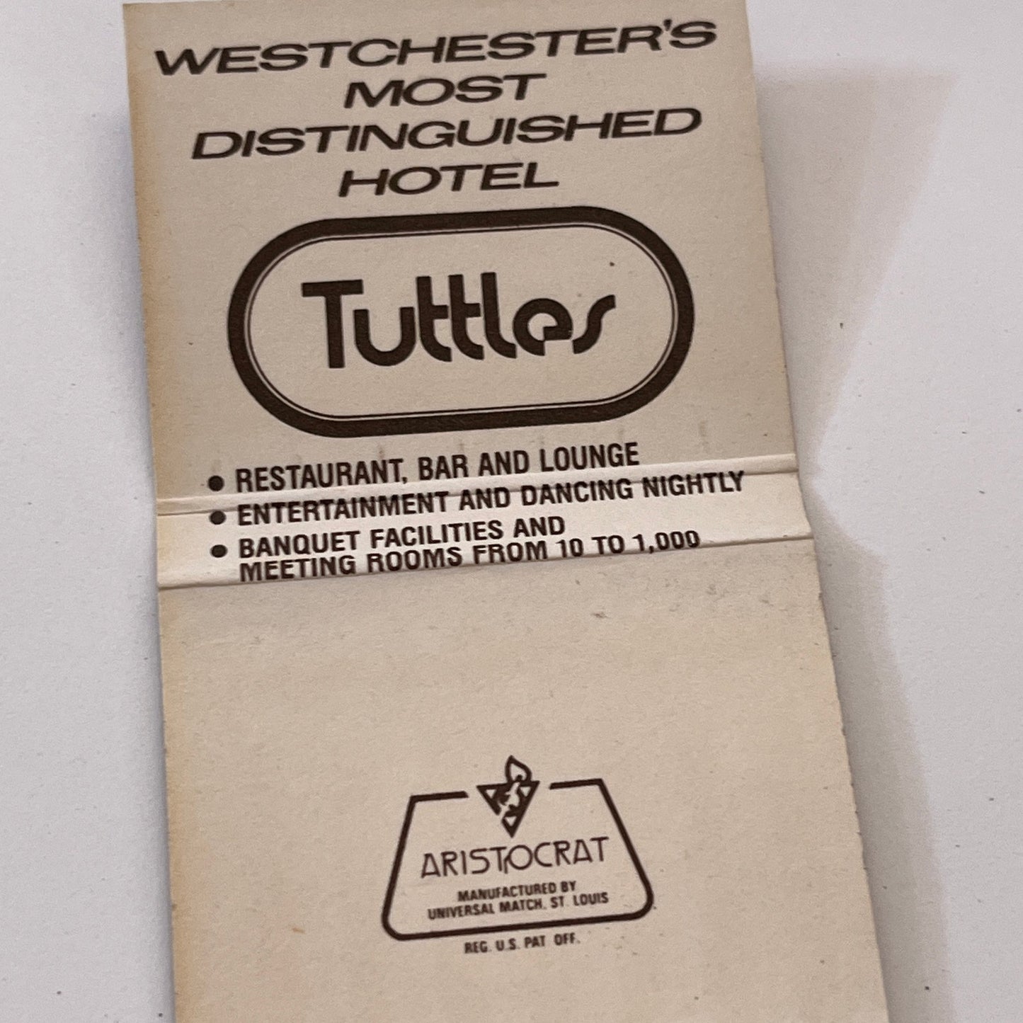 The White Plains South Broadway NY Tuttles Vintage Matchbook Cover TB6-MB1-11