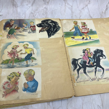 1950s Children's Scrapbook of Pictures Mostly Religious and Animals FL6-2