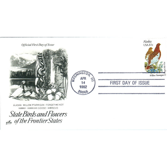 Alaska 1982 State Birds & Flowers of The Frontier States First Day Issue TJ5-PC2