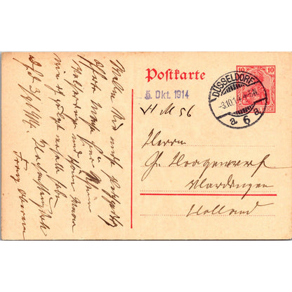 Düsseldorf Holland WWI 1914 German Reich Postcard P5-11