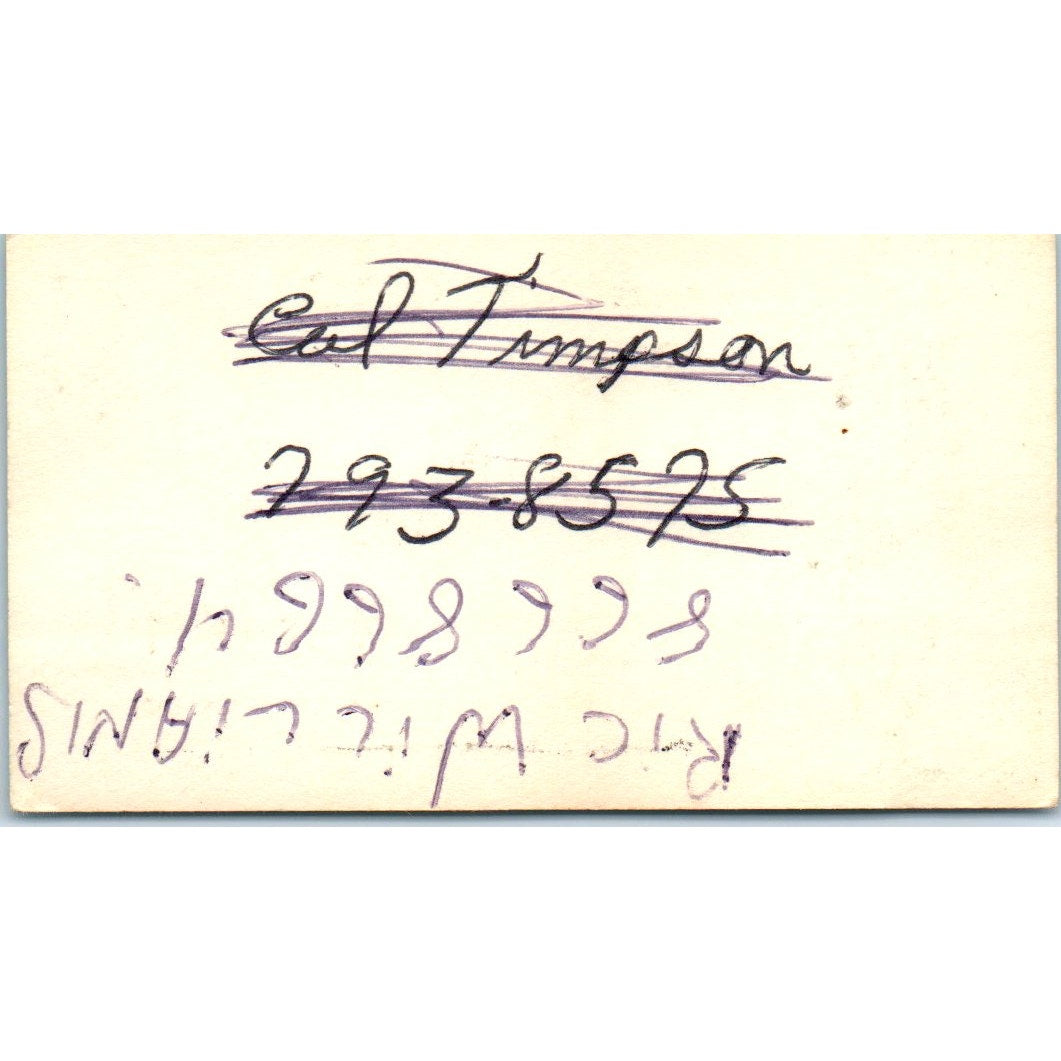 The Up and Coming Insound Music Ric Williams CA Vintage Business Card SE3-B6