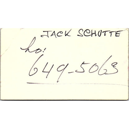 TTT Ship Angencies Jack Schutte Houston Texas Vintage Business Card SB4-B11