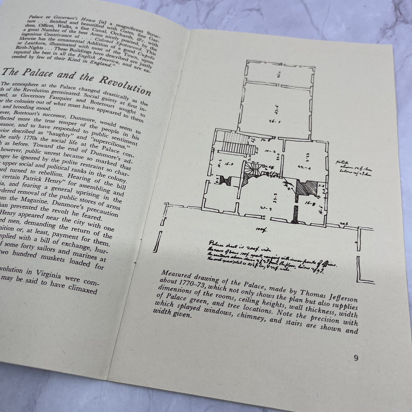 1970s The Governor's Palace Williamsburg VA Travel Guide Book TH2-BO1