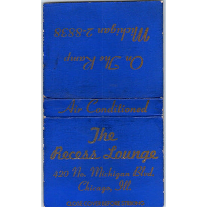 The Recess Lounge Chicago Vintage Matchbook Cover SF4-Y7