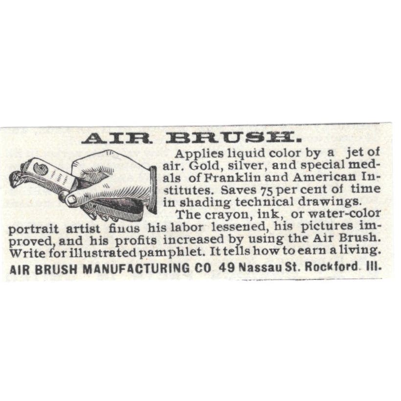 Airbrush Manufacturing Co Rockford IL c1890 Victorian Ad AE9-CH1