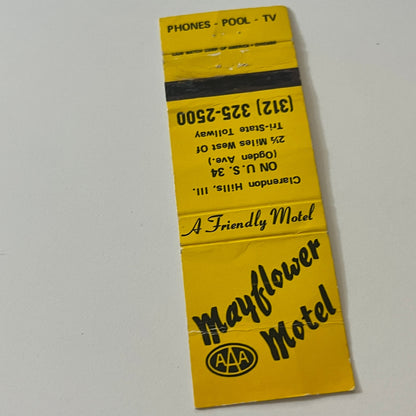 Mayflower Motel Clarendon Hills IL Vintage Matchbook Cover TB6-MB2-5