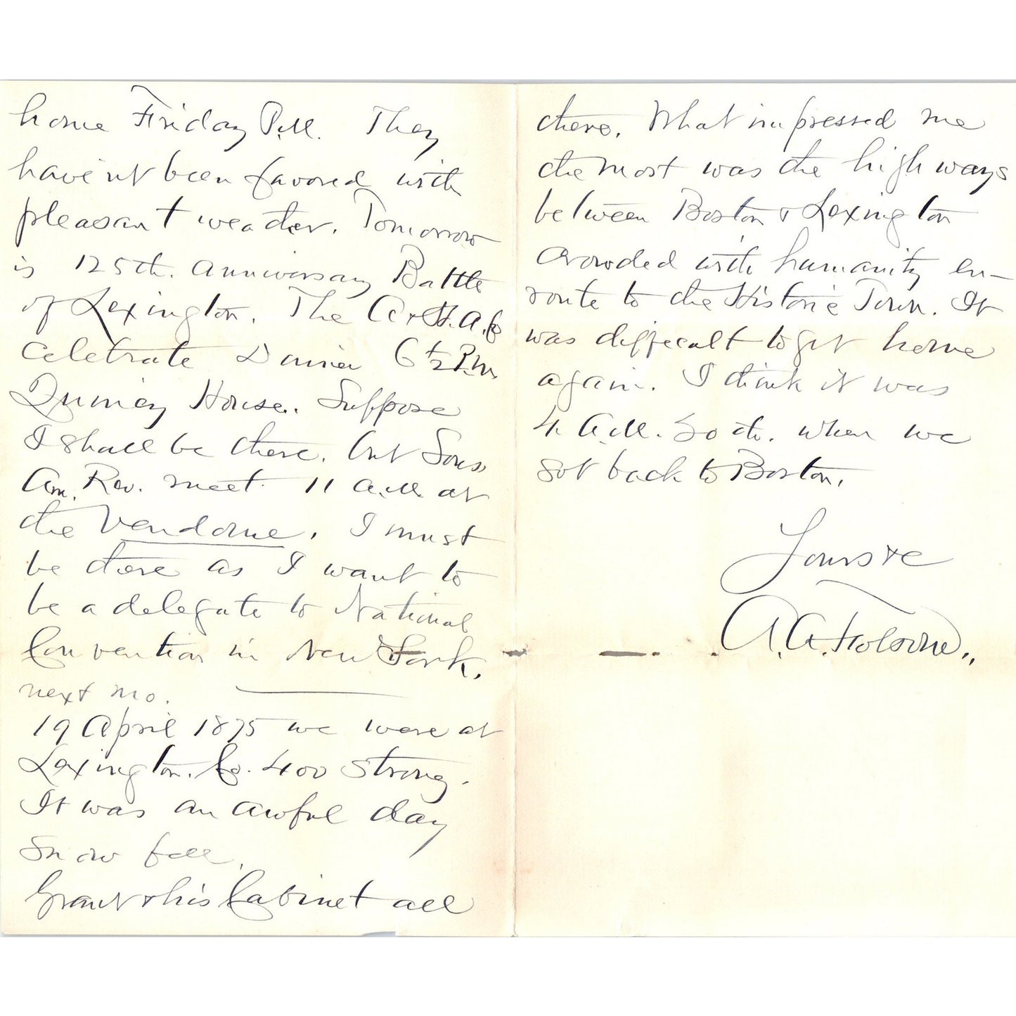 1900 Handwritten Letter Gordon Terrace Brookline MA - A.A. Filson D20