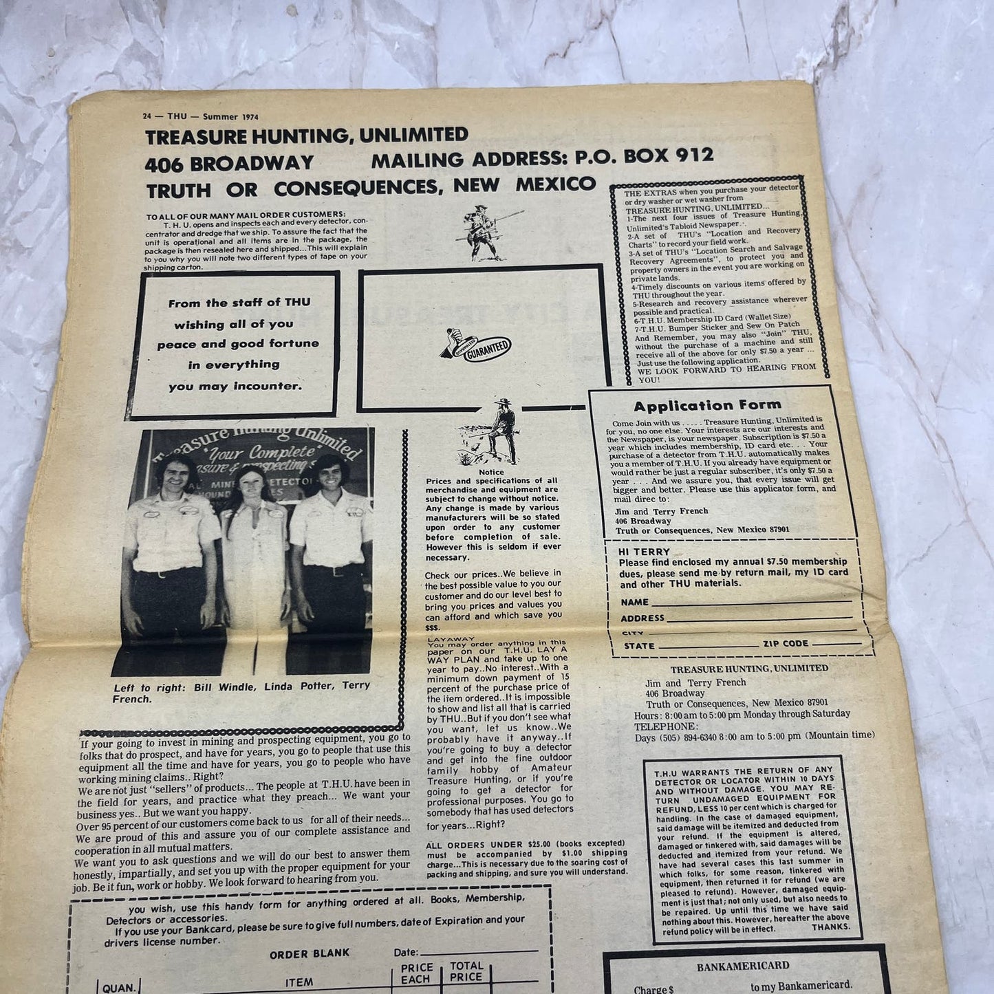 1974 Summer - Treasure Hunting Unlimited Newspaper Rocks Coins Bottles M18