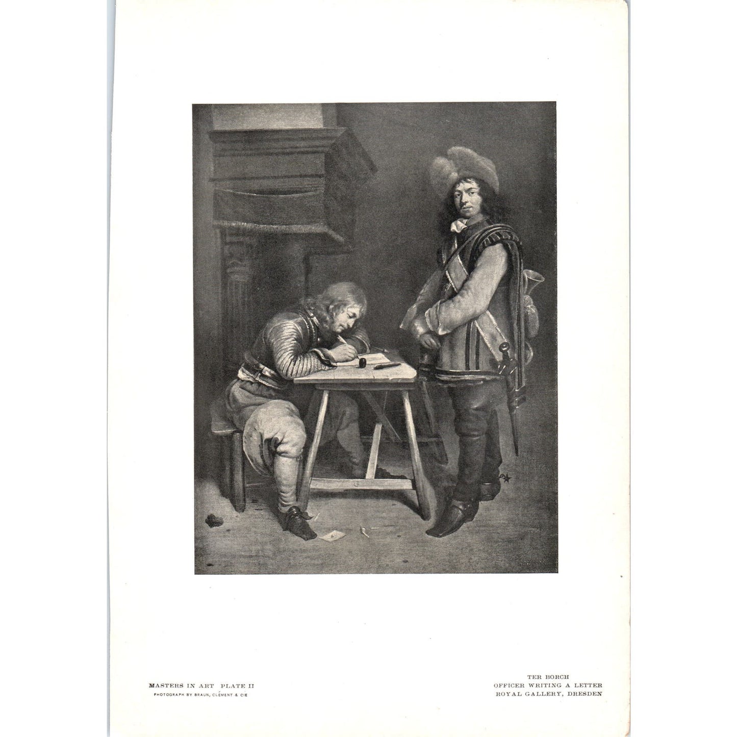 Officer Writing a Letter - Ter Borch c1905 Art Print D14