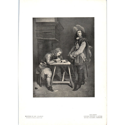 Officer Writing a Letter - Ter Borch c1905 Art Print D14