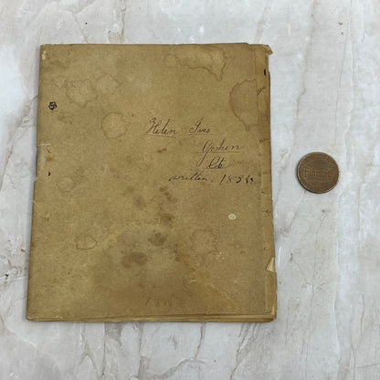 1833 Handwritten Autograph Book Helen Ives Goshen TF5