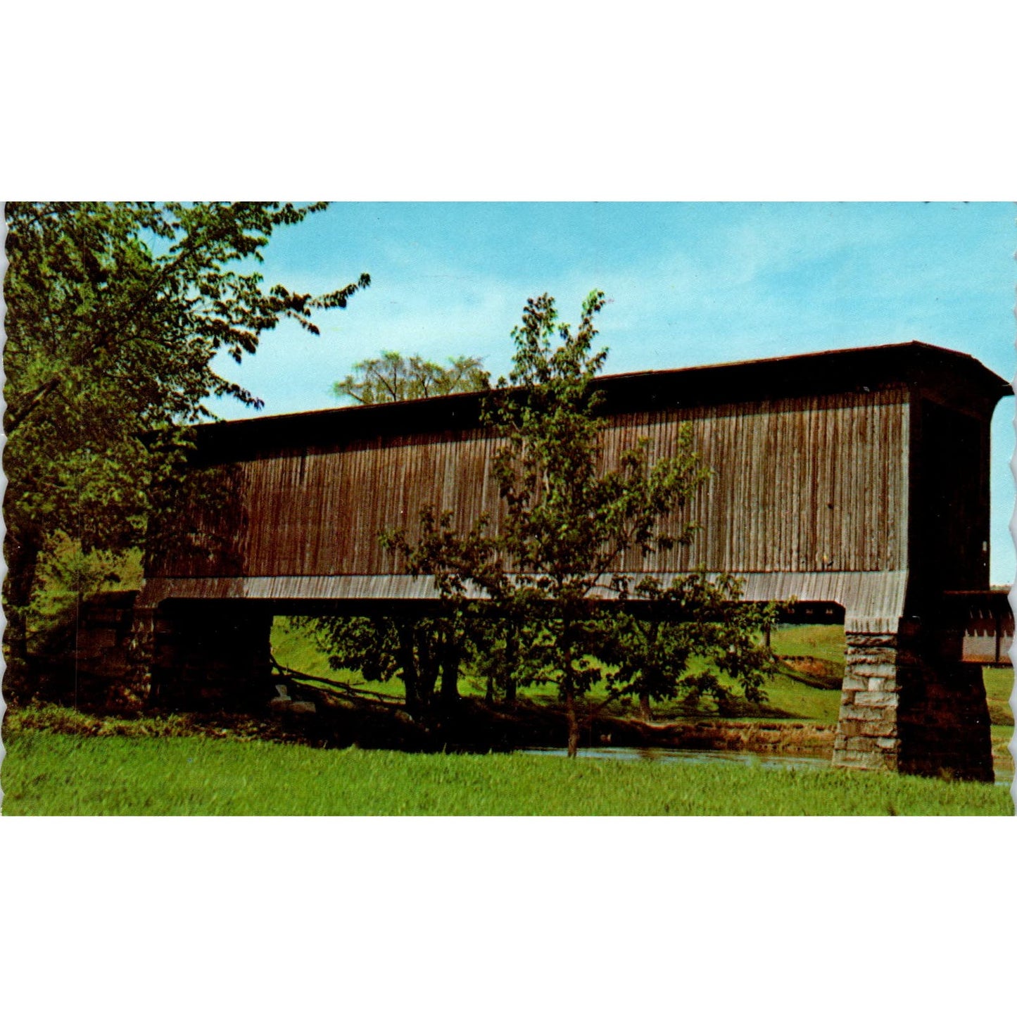 Railroad Bridge Cambridge Junction Vermont Covered Bridge Postcard PC5