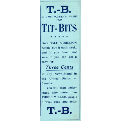 Tits=Bits T.-B Magazine 1897 Victorian Ad AE9-TS2