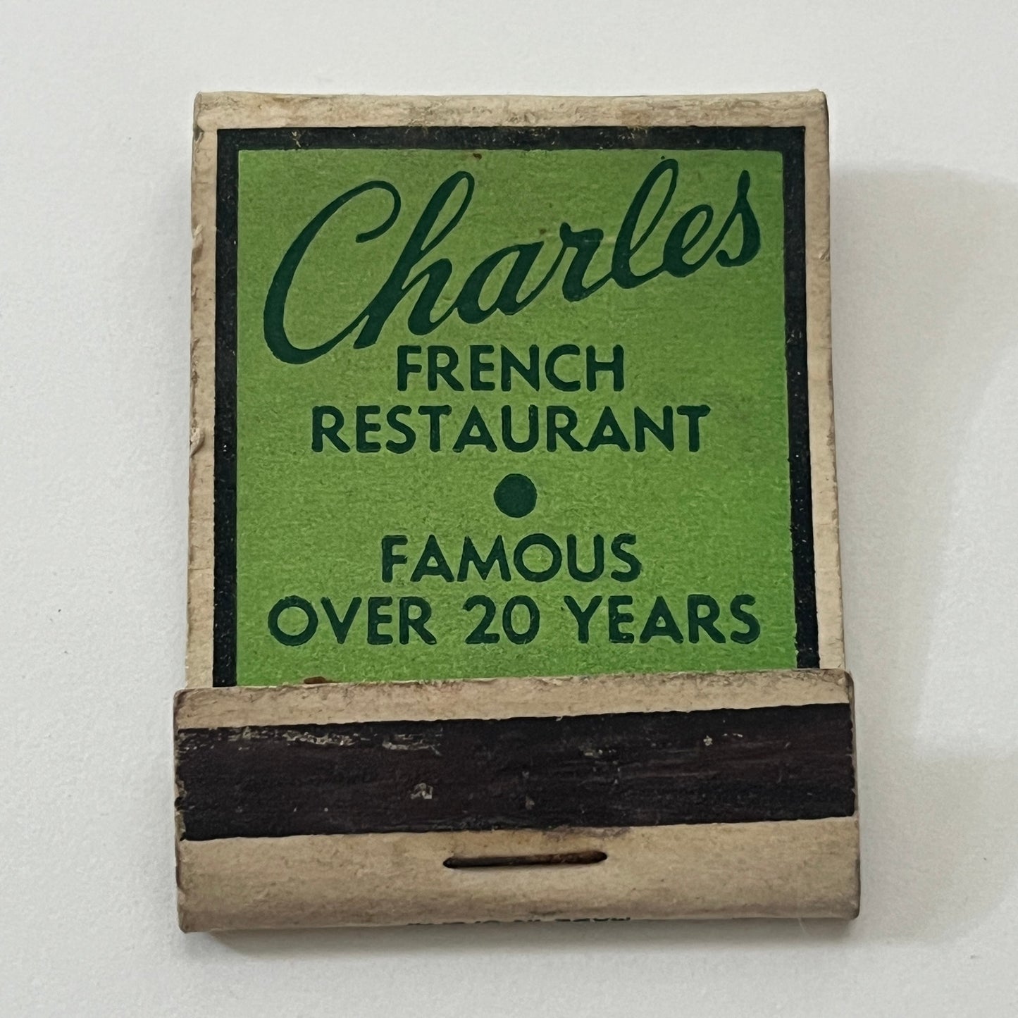 Charles French Restaurant Sixth Avenue NY Vintage Matchbook Cover TB8-MB-10