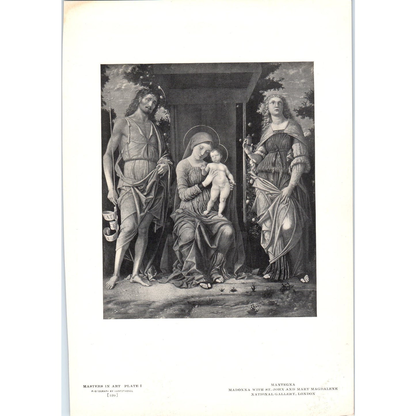 Madonna With St. John And Mary Magdalene -  Mantegna c1905 Art Print D15