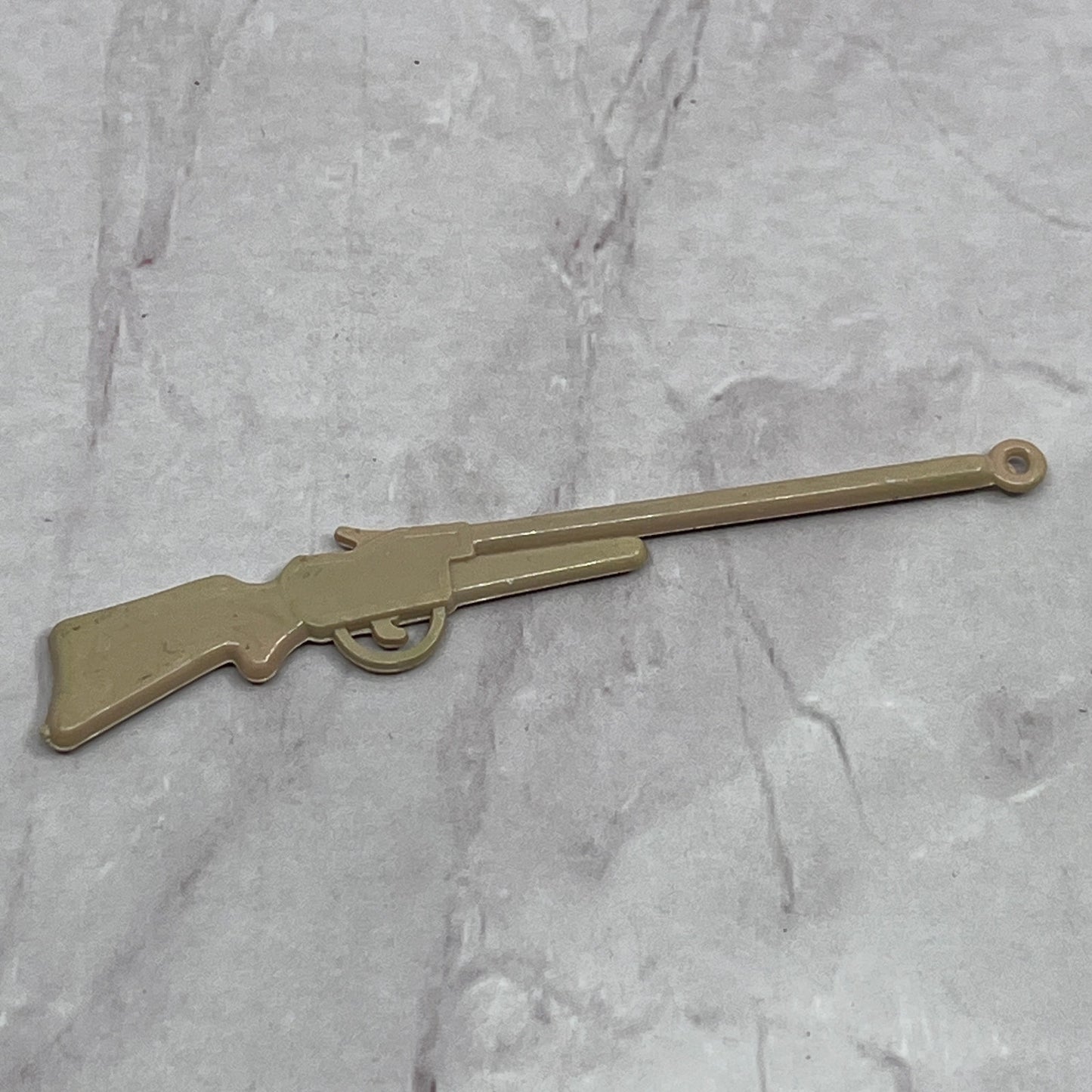 Vintage Tan Celluloid Western Cowboy Rifle Sport Miniature Diorama 3" SE2