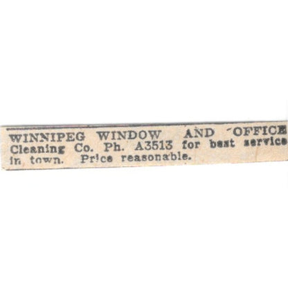 Winnipeg Window and Office Cleaning Co Winnipeg 1920 Ad AG2-S5