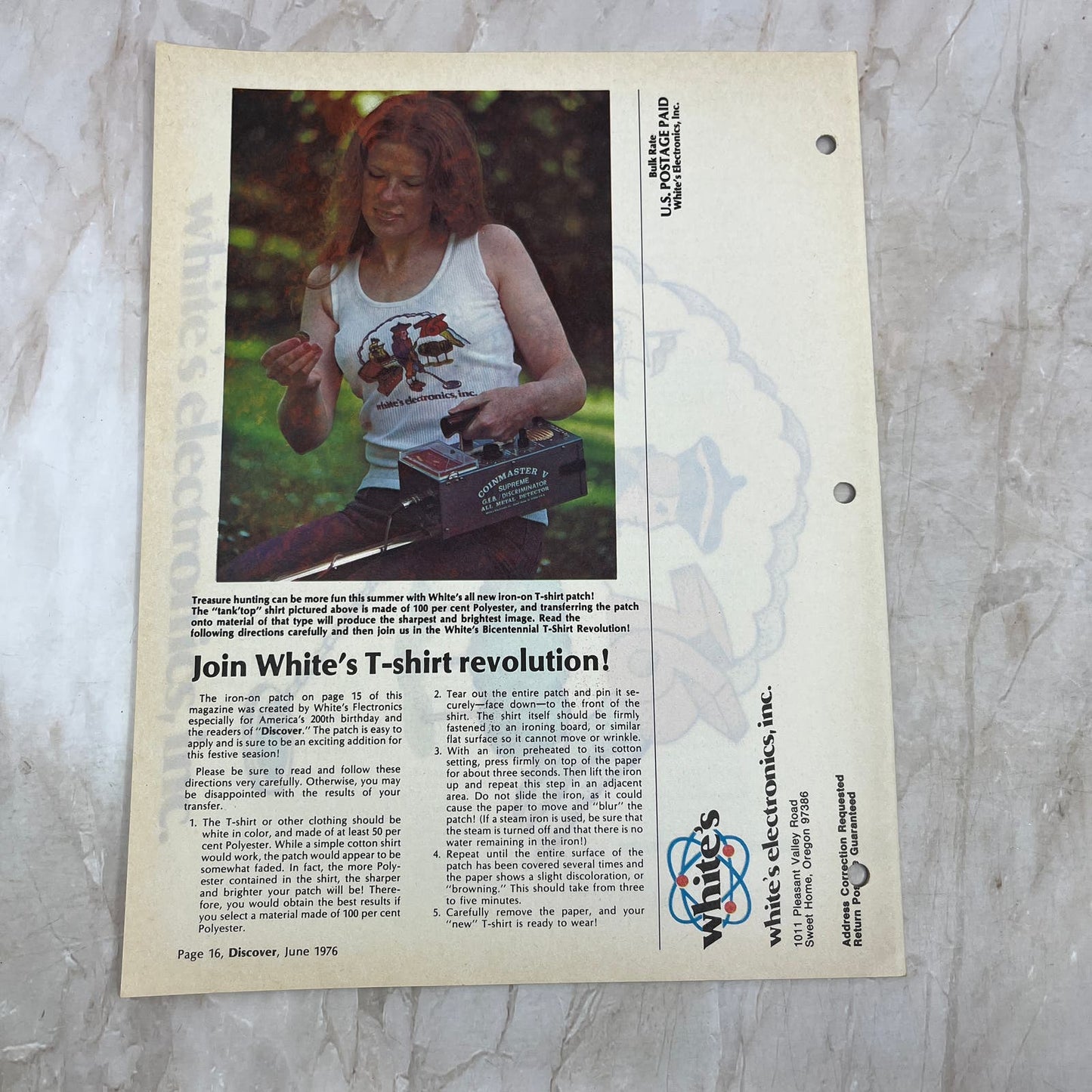 1976 June White's Electronics Discover Newsletter Metal Detectors Treasure M19