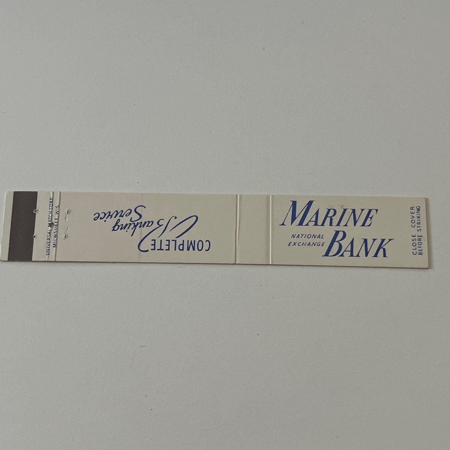 Marine Bank National Exchange Milwaukee WI Vintage Matchbook TB6-MB2-9