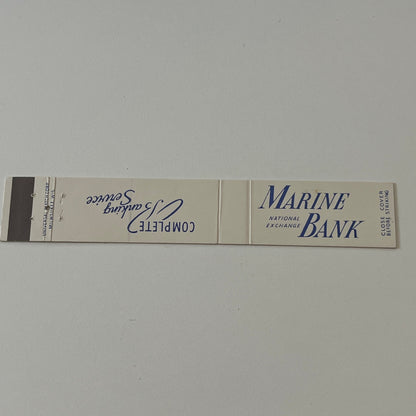 Marine Bank National Exchange Milwaukee WI Vintage Matchbook TB6-MB2-9
