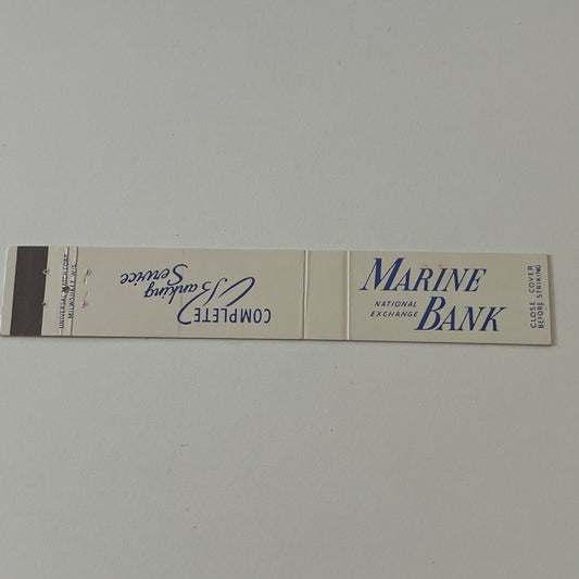 Marine Bank National Exchange Milwaukee WI Vintage Matchbook TB6-MB2-9