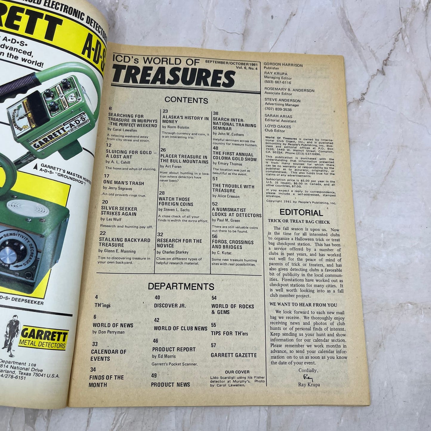 1981 Oct - ICD World of Treasures Magazine - Treasure Hunting Gold Rocks M16