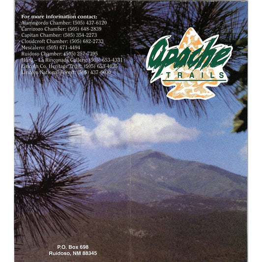 Apache Trails New Mexico Vintage Fold Out Travel Brochure TH2-TB1